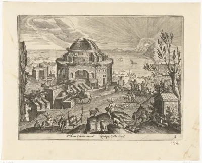 Landschap met ruïne van een tempel