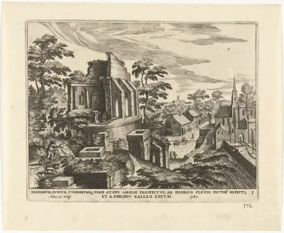 Landschap met ruïne van een tempel