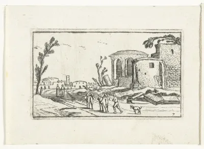 Landschap met ruïnes