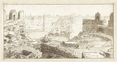 Landschap met ruïnes in Egypte