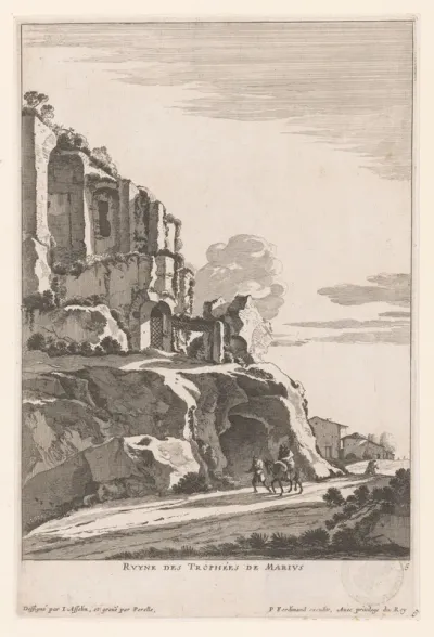 Landschap met ruïnes van de Tropaea Marii