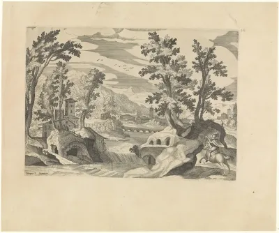Landschap met ruiter