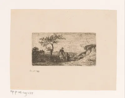 Landschap met ruiter en bedelaarster