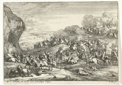 Landschap met ruitergevecht