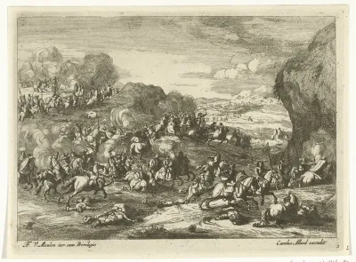 Landschap met ruitergevecht