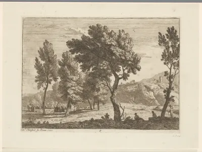 Landschap met runderen en rustende herders