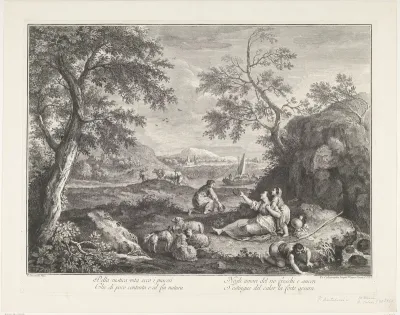 Landschap met rustende familie