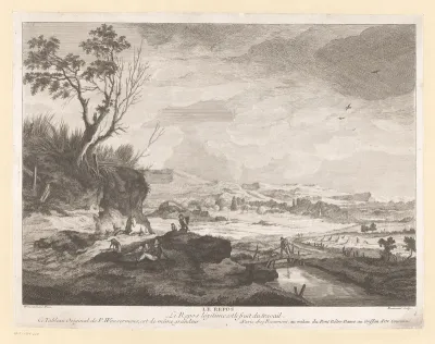 Landschap met rustende figuren