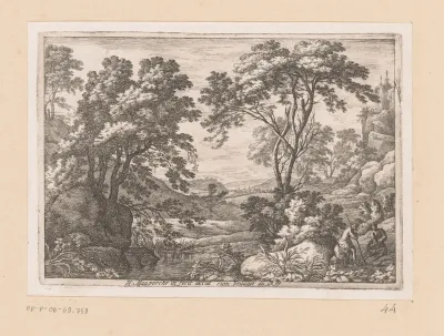 Landschap met rustende man en vrouw
