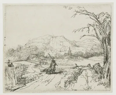 Landschap met schaapsherder en honden (‘Het jagertje’)