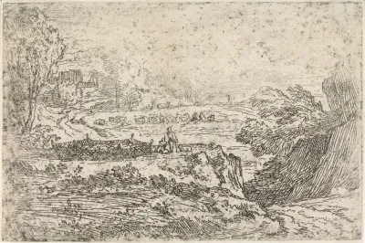 Landschap met schapen