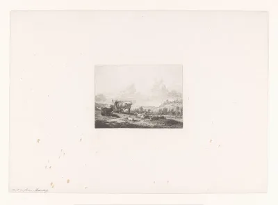 Landschap met schapen en runderen