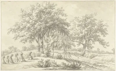 Landschap met schoven in het Braamse in het Hanoverse