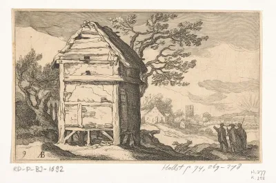 Landschap met schuur