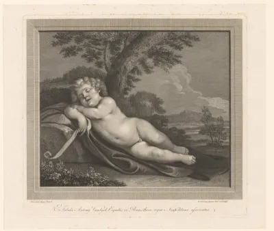 Landschap met slapende Johannes de Doper als kind