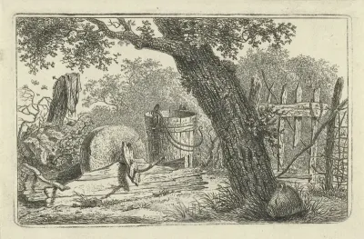 Landschap met slijpsteen