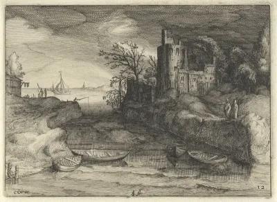 Landschap met sloepen