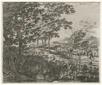Landschap met spinster