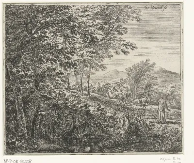 Landschap met spinster