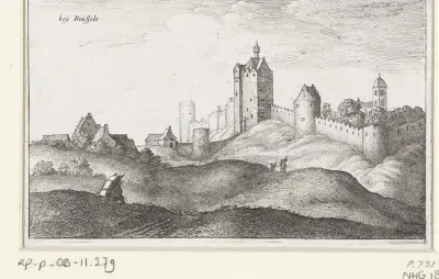 Landschap met stadsmuren bij Brussel