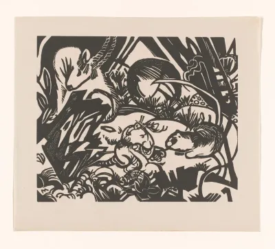 Landschap met steenbok en andere dieren