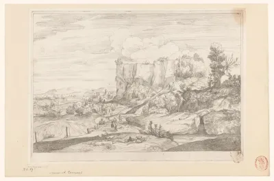 Landschap met steile heuvel