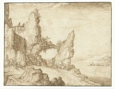 Landschap met steile rotsen bij een rivier