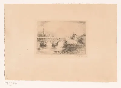 Landschap met stenen brug bij Yvoir