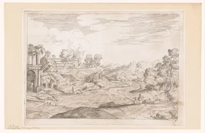 Landschap met sterk stromende rivier