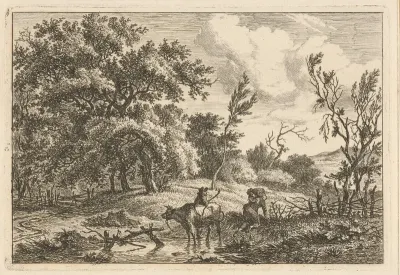Landschap met stier en veehoeder