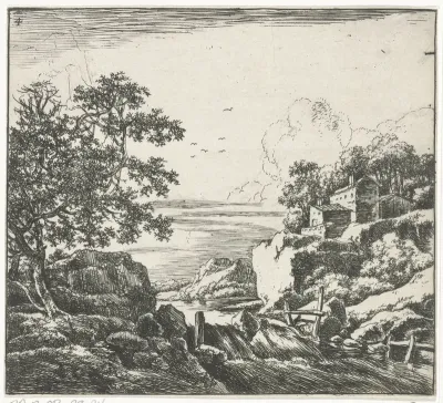 Landschap met stroomversnelling