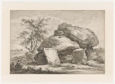 Landschap met tekenaar