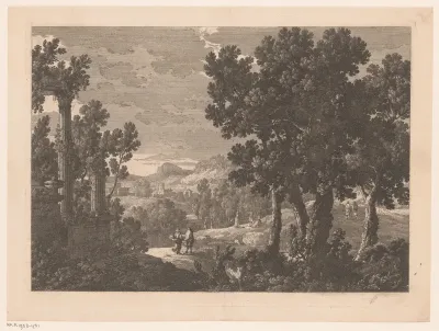 Landschap met tempelruïne