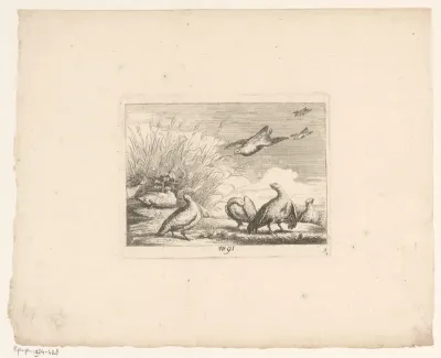Landschap met tien patrijzen