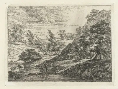 Landschap met Tobias en zijn hond en de engel Raphael