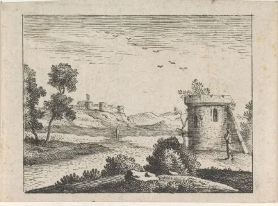 Landschap met toren