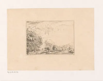 Landschap met torenspits