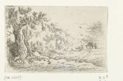 Landschap met twee ezehoeders