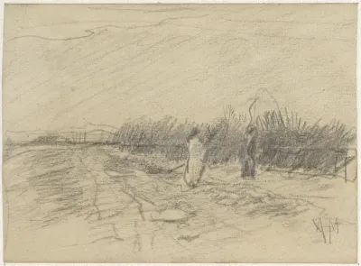 Landschap met twee figuren
