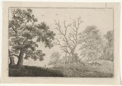 Landschap met twee figuren