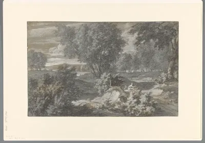 Landschap met twee figuren