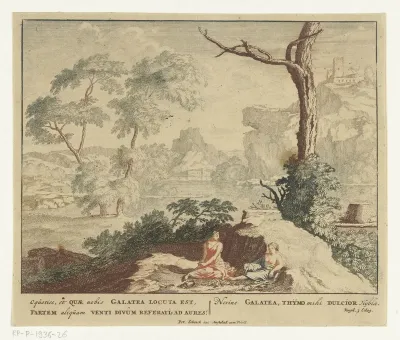 Landschap met twee herderinnen