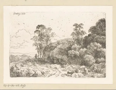 Landschap met twee herders en hun kudde