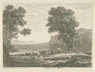 Landschap met twee herders