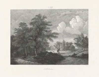 Landschap met twee huizen