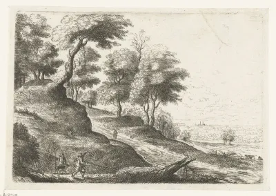 Landschap met twee jagers