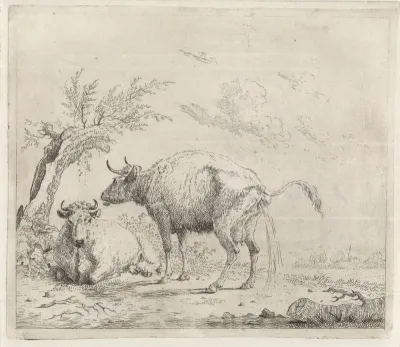 Landschap met twee koeien