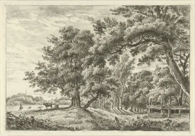 Landschap met twee koeien in de schaduw