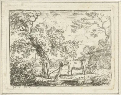 Landschap met twee koeien