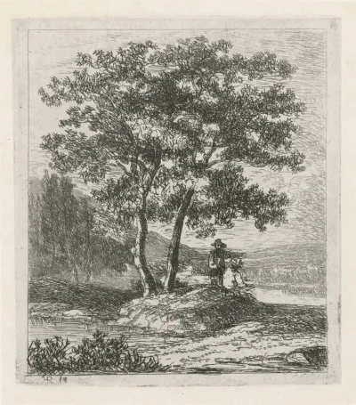 Landschap met twee mannen